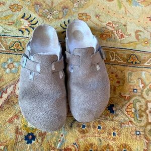 Womens Birkenstock Boston suede clogs size 8 eur 39